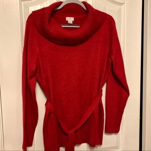 🌼 Sparkly red Jaclyn Smith sweater